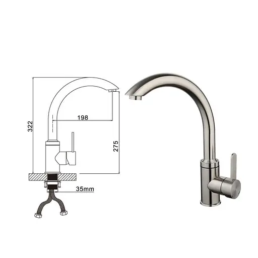 Змішувач для кухні Gappo Satenresu-ko G4099 - фото 2