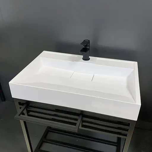 Раковина Adamant умывальник VISION искусственный камень прямоугольная - фото 4