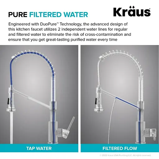 Смеситель для кухни на две воды Kraus Bolden KFF-1610SFSMB Черный - фото 8