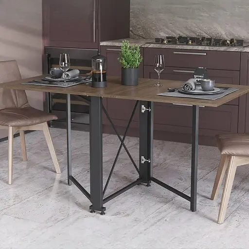 Стіл-книга трансформер Оріон 2 Ferrum-decor 750x1520x730 Чорний метал ДСП Дуб Сонома Трюфель 16 мм (FRD-104587)