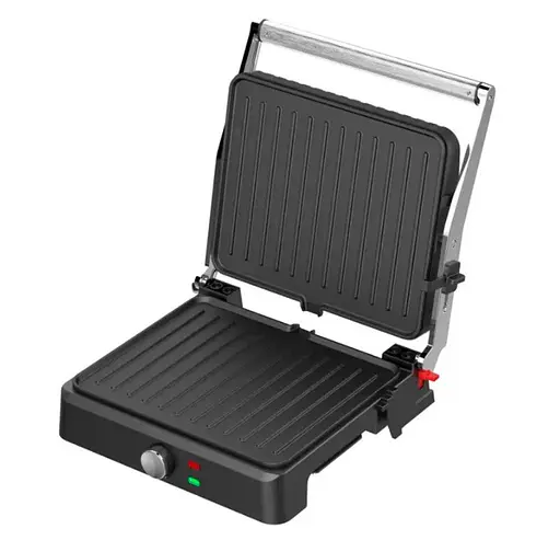 Прижимной контактный гриль Grunhelm G1009 домашний с антипригарным покрытием 2200Вт Черный - фото 3