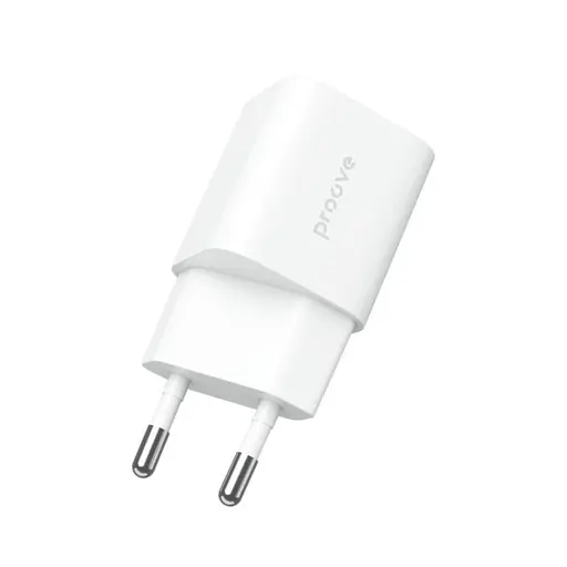Зарядное устройство адаптер Proove Silicone Power Plus 20W (Type-C+USB) белое - фото 1