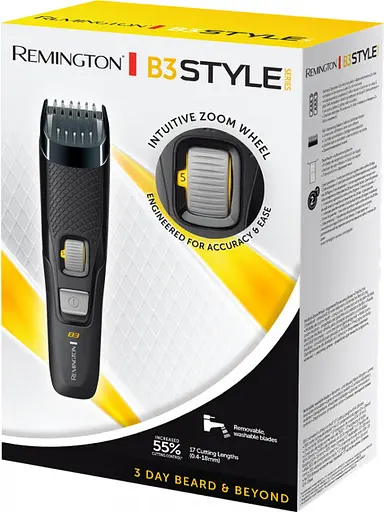 Триммер Remington Style Series, для бороды и усов, АААх2, роторный мотор, чехол, сталь, черный - фото 6