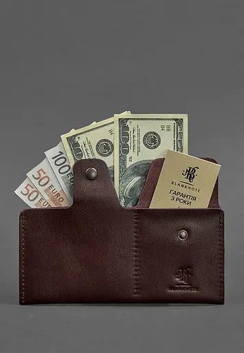 Шкіряне портмоне-купюрник 8.0 бордове - фото 3