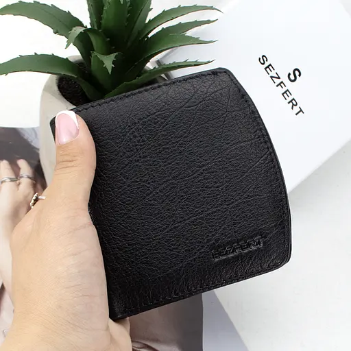 Жіночий шкіряний гаманець Sezfert 13703-1 маленький чорний - фото 7