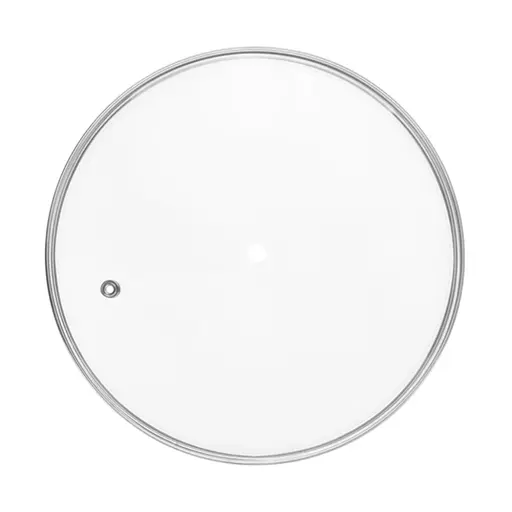 Крышка стеклянная жаропрочная Frico 28 см без ручки с ободком из нержавеющей стали (FRU-997)