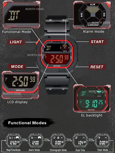 Годинник North Edge X1 5BAR - фото 3
