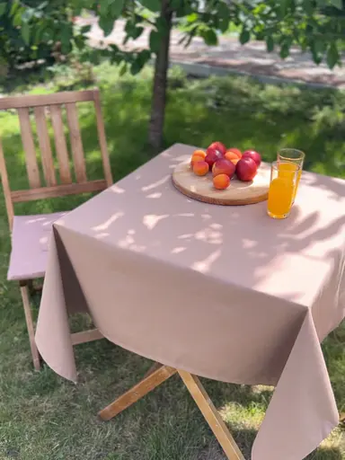 Водоотталкивающая cкатерть Ореховый однотон 260х180 см - фото 8
