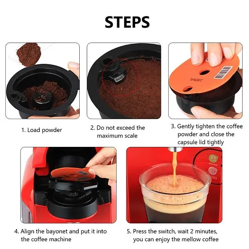 Капсула многоразовая ICafilas для кофеварки Bosch Tassimo объем 60 мл для эспрессо + щетка и ложка - фото 8