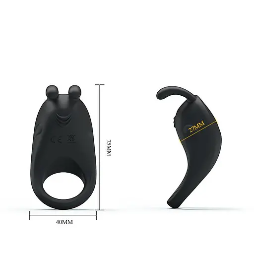 Эрекционное кольцо Pretty Love Rabbit Vibrator 7.5 см черный - фото 2