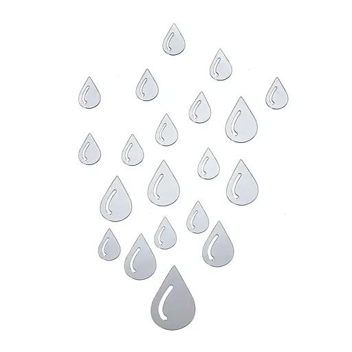 Дзеркальний декор Wall Sticker SW-00002492 акриловий самоклеючий Краплі 20 шт. срібло - фото 1