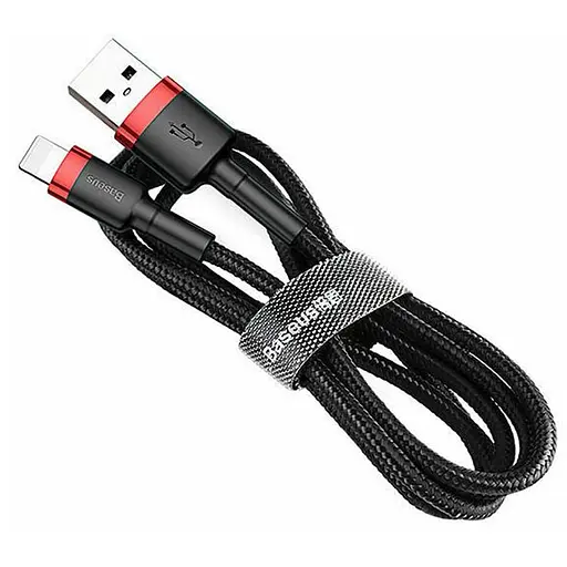 Дата кабель Baseus Cafule Lightning Cable Special Edition 2.4A (1m) (CALKLF-G) Черный / Красный - фото 4