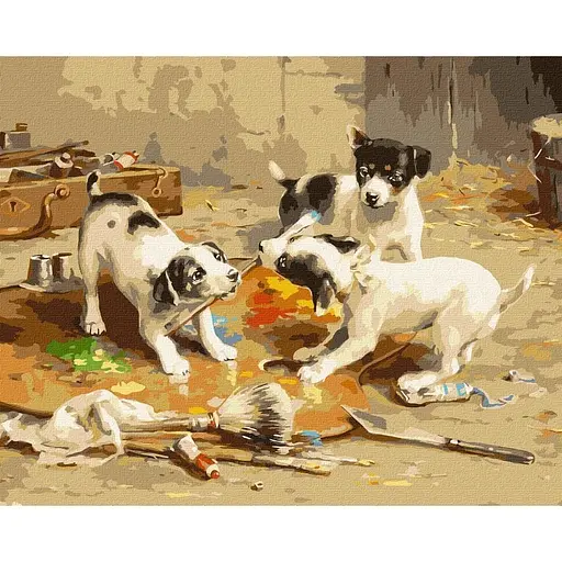 Картина по номерам Ideyka Маленькие художники ©Carl Reichert KHO4357 40х50 см