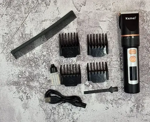 Акумуляторна машинка для стрижки Kemei KM-5073 (Керамічне лезо, LED-дисплей) - фото 4