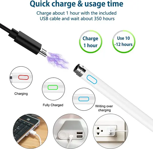 Стилус с тонким кончиком для сенсорных экранов, совместимый с iPhone iPad - фото 4