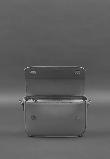 Жіноча шкіряна сумка Mary сіра - фото 5