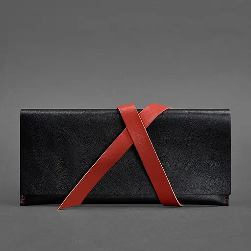 Кожаный женский тревел-кейс Voyager 1.0 черный с красным. - фото 5