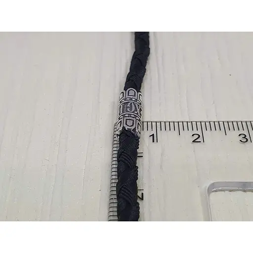 Ювелірний шнурок Меридіан 925 з текстилю з срібними вставками. 846/4 60 70 - фото 3