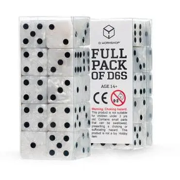 Набір кубиків Q-Workshop Full Pack D6s: Pearl&Black (20 шт.) (S20602) - фото 1