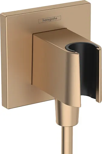 Шланговое подсоединение Hansgrohe FixFit Porter E с держателем Brushed Bronze 26889140, Бронза - фото 1