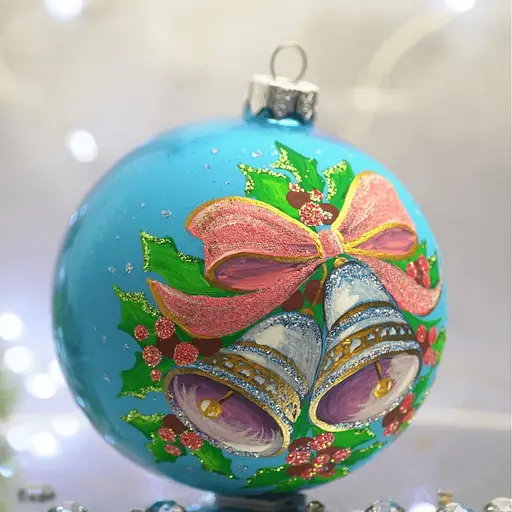 Ялинкова прикраса Санта Шоп Дзвіночки рожеві скло (4820001113471) - фото 2