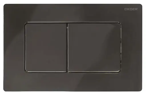 Панель змиву Koer KT-0602-16 пластикова, кнопка квадратна KR5182, Чорний - фото 4