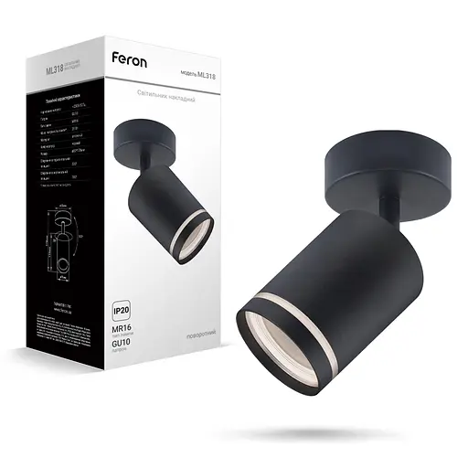 Спот Feron ML318 під лампу чорний - фото 1