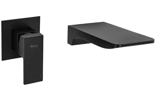 Змішувач для умивальника Rea Mason black чорний настінний REA-B0690 Чорний - фото 1