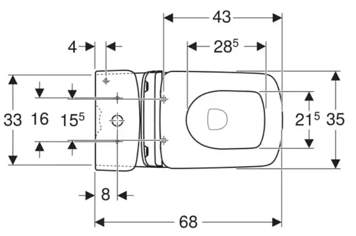 Унитаз-компакт с крышкой Geberit Selnova Square 503.086.00.1, Белый - фото 3