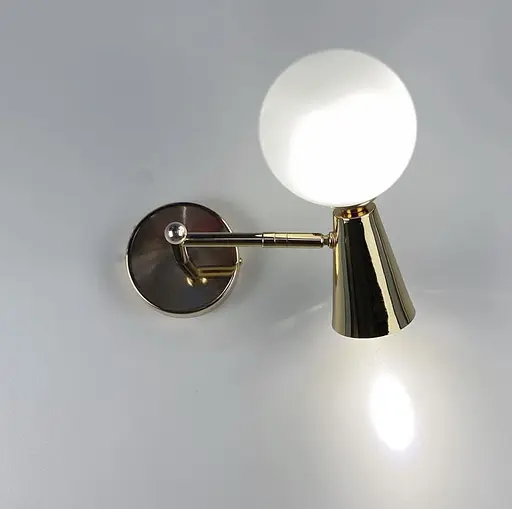 Золоте бра ABELINA на два джерела світла із білим плафоном Line F YG 8006-2W GD - фото 3