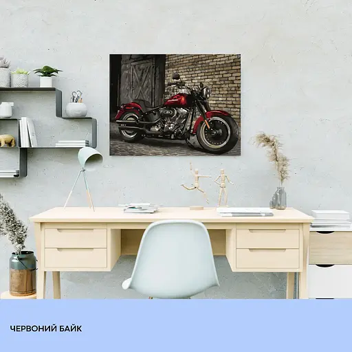 Набір для розпису по номерах "Червоний байк" 40*50 см, IDEA2-GX45777, ТМ "99IDEAS" - фото 3