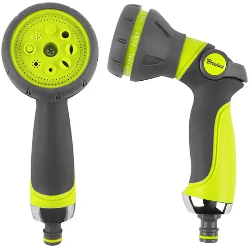 Пистолет-распылитель Bradas 8-функциональный ERGONOMIC LIME LINE LE-5114 - фото 1
