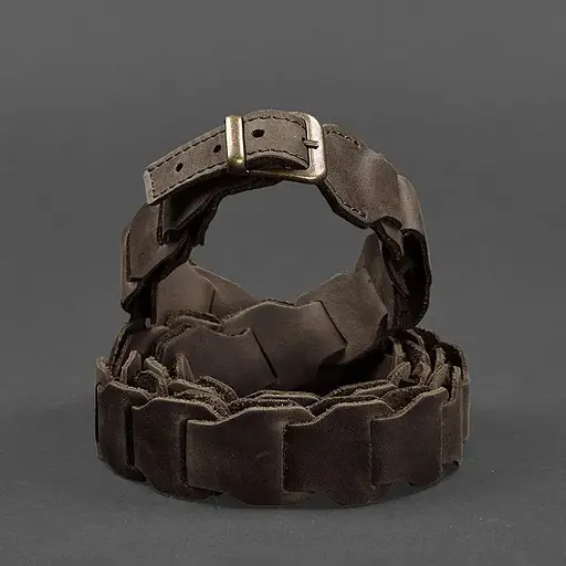 Женский кожаный бохо-ремень BlankNot Crazy Horse темно-коричневый  - фото 4