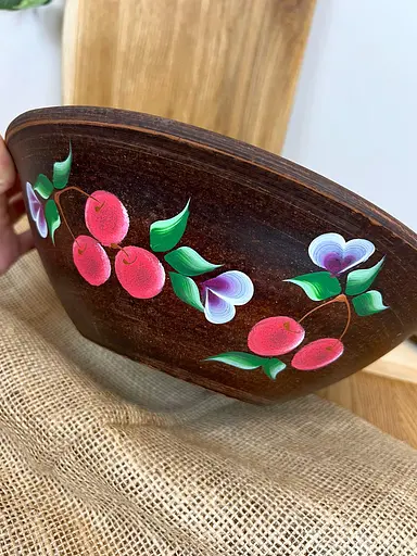 Салатник керамический (глиняный) Вишня 2.5 л  - фото 2