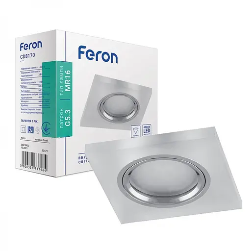 Свiтильник точковий Feron CD8170 під лампу з підсвіткою хром (32571)