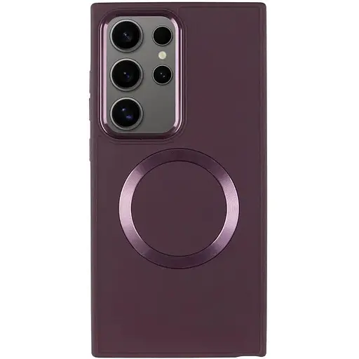 TPU чехол Epik Bonbon Metal Style with MagSafe для Samsung Galaxy S24 Ultra Бордовый / Plum