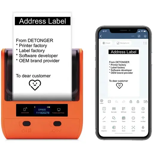 Портативний термопринтер етикеток Detonger DP30S 40x60 мм - фото 1
