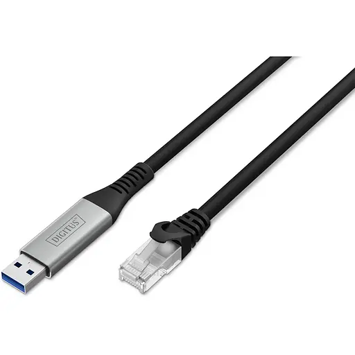Digitus Кабель DIGITUS Ethernet USB-A - RJ45 CAT 6A S/FTP, 1 Gbit/s, 2m, LSZH