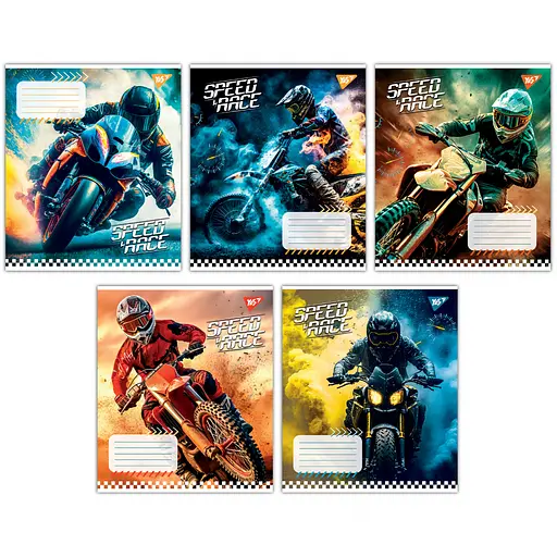 Тетради ученические 18 листов линия Yes Speed race, 25 шт. в упаковке