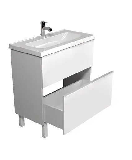 Тумба Мойдодир Grin 80-U з умивальником Fenova 80 Білий - фото 7