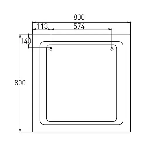 Дзеркало квадратне 80*80см зі світлодіодним підсвічуванням Volle 16-80-580, Білий матовий - фото 2