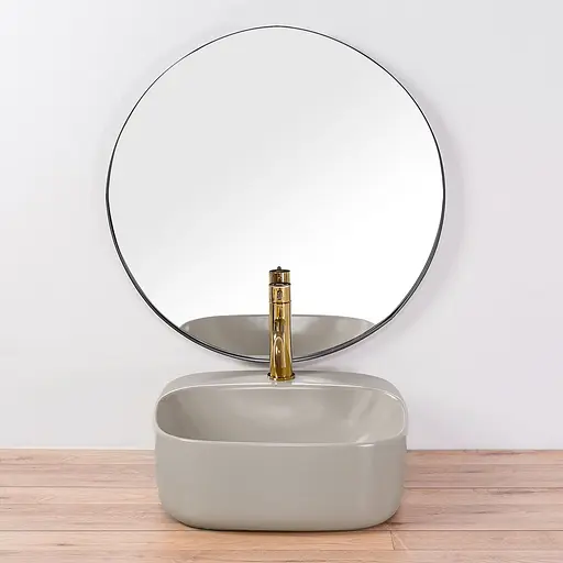 Умивальник Rea Luiza 42 grey mat накладний REA-U9610, Сірий - фото 6