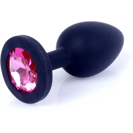 Силіконова анальна пробка Boss Of Toys Boss Series - Jewellery Black Silicon Plug Small Pink S, BS6400083