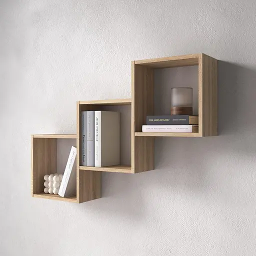 Полиця настінна Vays M-13 на 3 комірки ЛДСП 98x18x66 см для книг декору дому вітальні офісу - фото 2