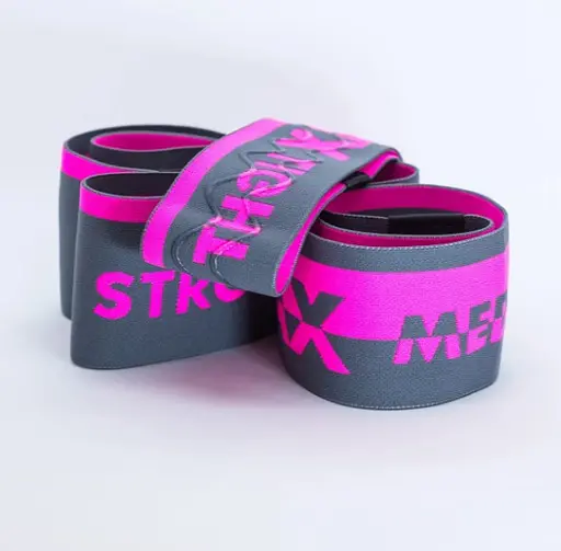 Набір тканинних гумок MadMax MFA-305 Hiploop для фітнесу та спорту 3 шт. Grey/Pink (MFA-305-3set) - фото 3