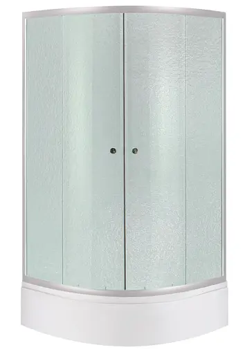 Набор Lidz Душевая кабина Latwa SC90x90.SAT.MID.FR полукруглая, стекло Frost 4 мм + Душевой поддон Kapielka ST90x90x26, с панелью - фото 1