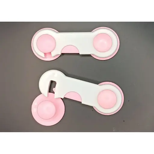 Замок на меблі захист від дітей, блокіратор для ящиків 9.5 см White Pink (17697) - фото 2