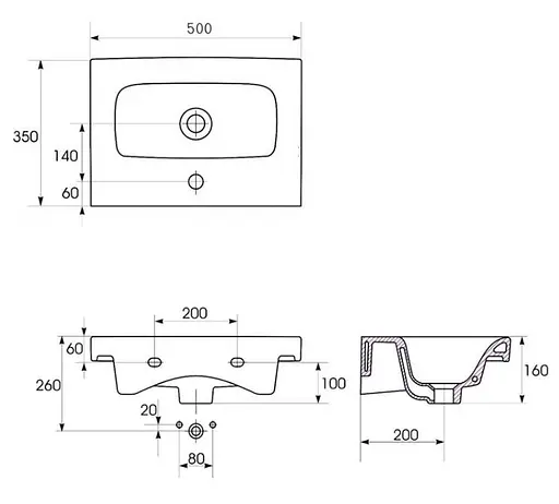 Тумба для ванной комнаты Cersanit CET В02 с умывальником Moduo Slim 50 см Белый UN509-040 30412 - фото 6