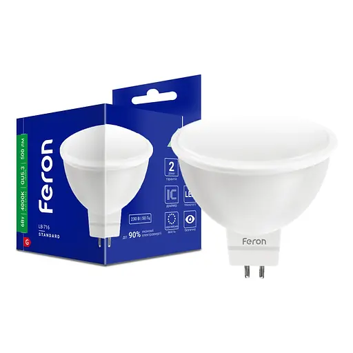 Світлодіодна лампа Feron LB-716 6 Вт G5.3 4000K - фото 1