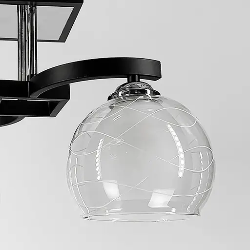 Стельова люстра в чорному корпусі на 2 подвійних плафони Line.F 51098/2 - фото 2